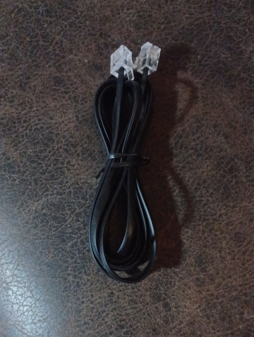 $4 Add-on New Black RJ11 Telephone Cable with Clear Connectors